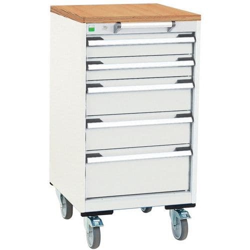 Komoda mobilna Bott Cubio, 99 x 52,5 x 52,5 cm, 5 szuflad, multipleks/linoleum/mat