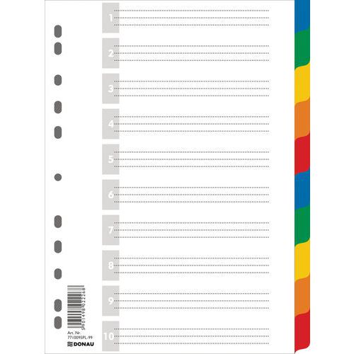 Przekładki DONAU, A4, 225x297mm, 10+1 kart, mix kolorów