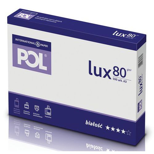 Papier kserograficzny IP POL LUX, A3, klasa B, 161CIE, 80gsm, 5 x 500ark.