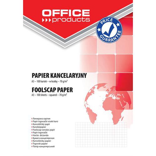 Papier kancelaryjny OFFICE PRODUCTS, kratka, A3, 100ark.