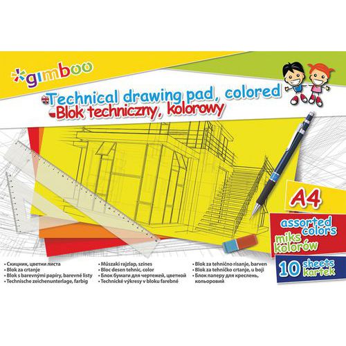 Blok techniczny GIMBOO, A4, 10 kart., 150gsm