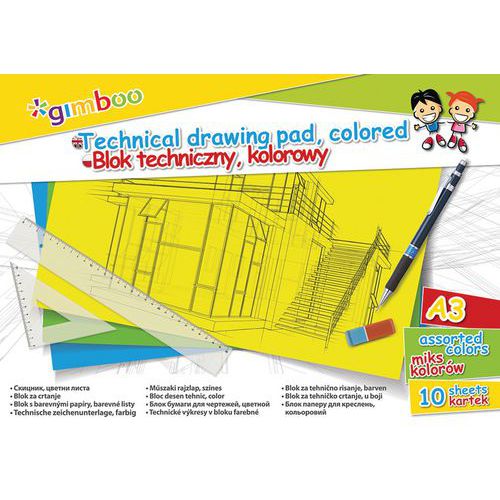 Blok techniczny GIMBOO, A3, 10 kart., 150gsm