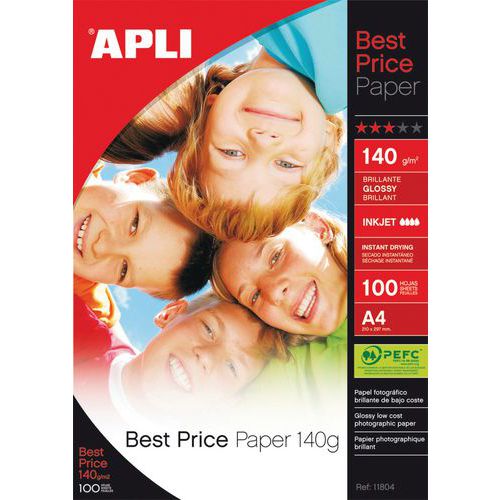 Papier fotograficzny APLI Best Price Photo Paper, A4, 140gsm, błyszczący, 100ark.