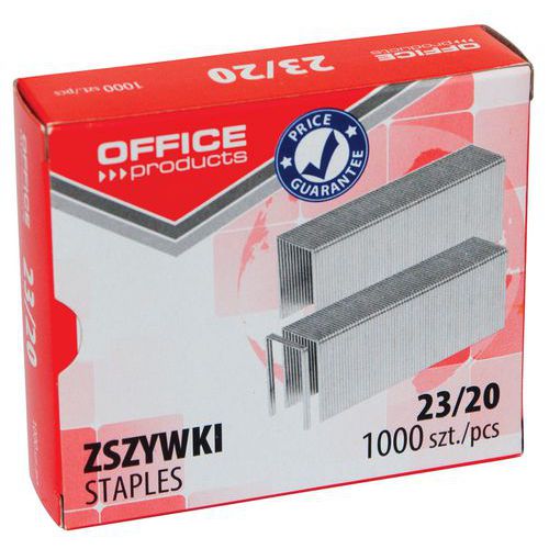 Zszywki OFFICE PRODUCTS, 23/20, 1000szt.