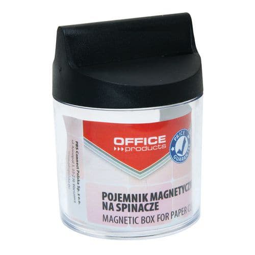 Pojemnik magn. na spinacze OFFICE PRODUCTS, okrągły, bez spinaczy, transparentny