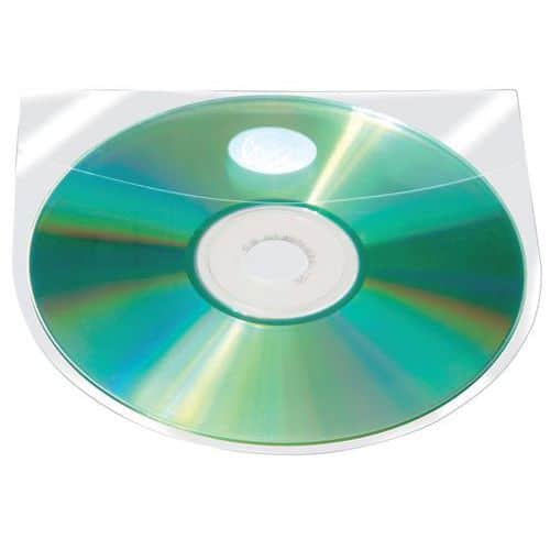 Kieszeń samoprzylepna Q-CONNECT, na 2-4 płyty CD/DVD, 127x127mm, 10szt.