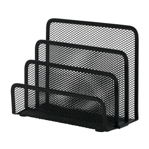 Sorter do korespondencji Q-CONNECT Office Set, metalowy, 3 przegrody, czarny