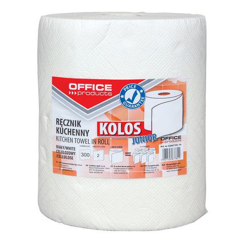 Ręczniki kuchenne celulozowe OFFICE PRODUCTS Kolos Junior, 2-warstwowe, 300 listków, 60m, białe