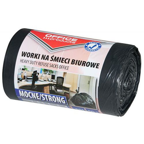 Worki na śmieci biurowe OFFICE PRODUCTS, mocne (LDPE), 35l, 50szt., czarne