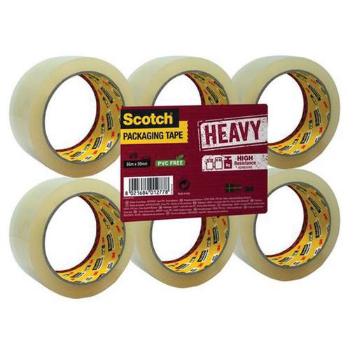 Taśma pakowa do wysyłek SCOTCH® Heavy, bardzo mocna, 50mm, 66m, transparentna