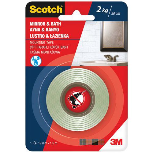 Taśma montażowa SCOTCH®, łazienka, 19mm x 1,5m, biała