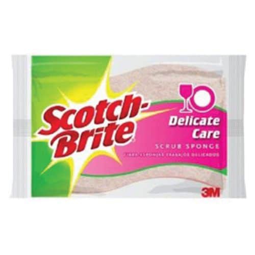 Gąbka do zmywania SCOTCH BRITE, celulozowa, do szkła i porcelany, różowa