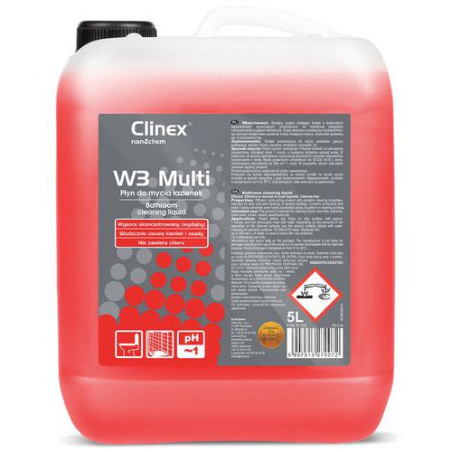 Preparat CLINEX W3 Multi 5L 77-119, do mycia sanitariatów i łazienek, skoncentrowany