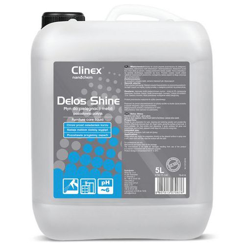 Płyn do pielęgnacji mebli CLINEX Delos Shine 5L 77-146, pozostawia połysk