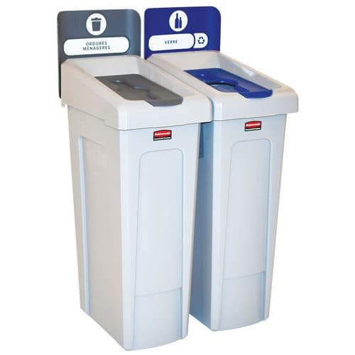 Stacja do recyklingu Slim Jim 174 l – etykieta NL – Rubbermaid