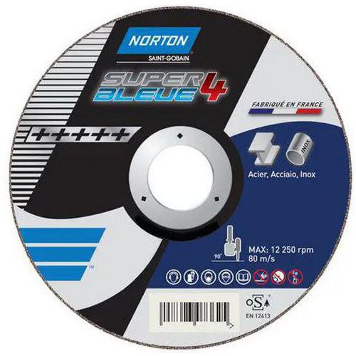 Płaska tarcza szlifierska Norton Super Bleue 4 do metalu