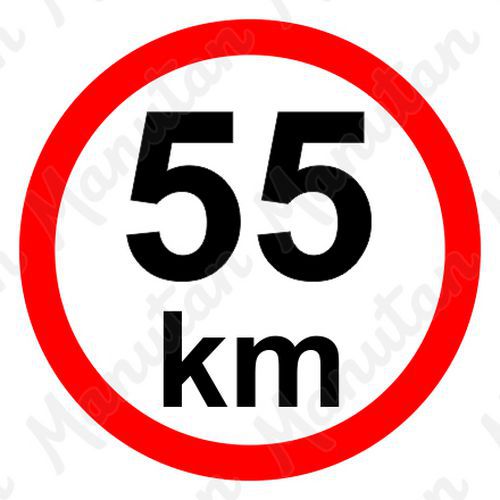 Tablice z nakazami – Ograniczenie prędkości 55 km/h