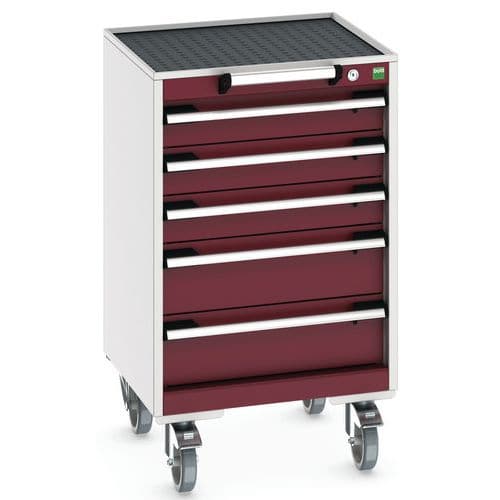 Komoda mobilna Bott Cubio, 89 x 52,5 x 52,5 cm, 5 szuflad, multipleks/linoleum/mat