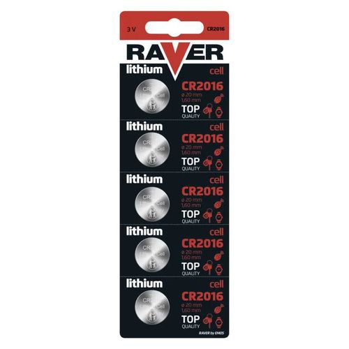 Bateria litowa guzikowa RAVER CR2016, blister