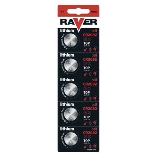 Bateria litowa guzikowa RAVER CR2032, blister