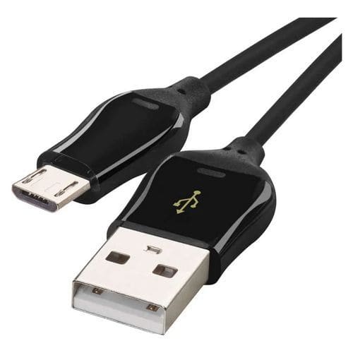 Kabel do szybkiego ładowania i transmisji danych, USB-A 2.0/micro USB-B 2.0, Quick Charge, 1 m, czarny