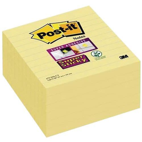 Blok samoprzylepny Post-it Super Sticky, 101 x 101 mm, 90l, 6 szt.