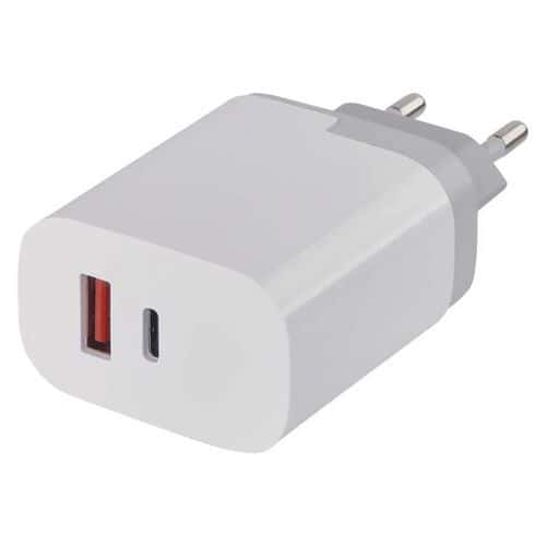 Uniwersalny adapter USB PD, sieciowy, maks. 1,5 – 3,0 A (30 W)