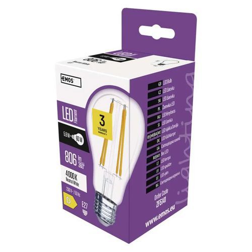 Żarówki LED Filament A60, trzonek E27, 5,9 W