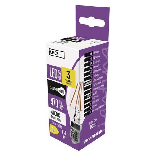 Żarówki LED Filament świeczka, trzonek E14, 3,4 W