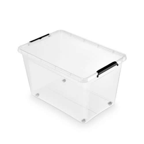 Pojemnik do przechowywania ORPLAST Simple box, 60l, na kółkach, transparentny