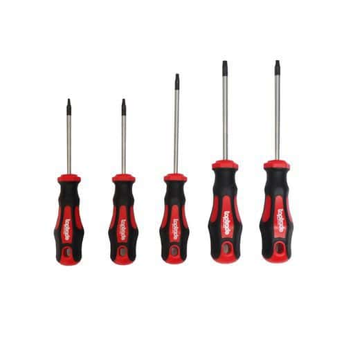 TOPTRADE śrubokręt torx, magnetyczny, S2, zestaw 5 szt