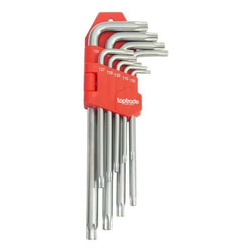 TOPTRADE zestaw TORX, 9 szt., Cr-V, T10 – T50