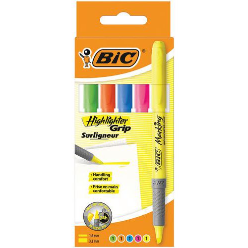 Zestaw rozświetlaczy BIC Highlighter Grip, 5 szt