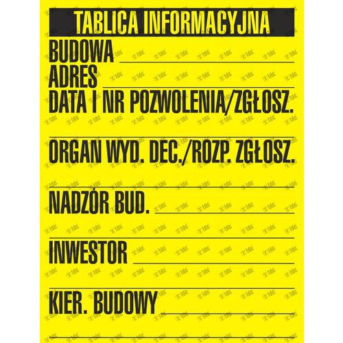 Tablica informacyjna budynku 49,5 x 65 cm